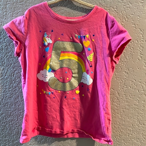 The Childrens Place Leggings Girls 5th Birthday Tee Short Sleeve Size 10/12 - Picture 5 of 8